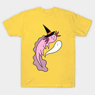 Witch Axolotl and Ghost T-Shirt